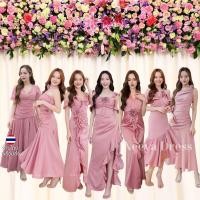 ราคา เดรสยาว ชุดออกงาน ชุดตรีม ธีมสีชมพู ชุดราตรีสีชมพู กลีบบัว เรียบหรู เดรสงานแต่ง พร้อมส่ง Dress Woman (42309235959)