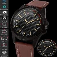 ราคา Synoke Simple Style Mens Quartz Watches with Mineral Glass Dial Fashion Leather Strap Waterproof Analog Display Watches (28589595235)