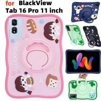 ราคา สําหรับ Blackview Tab16 Tab 16 Pro 11 นิ้ว Case 360° หมุนการ์ตูนอะนิเมะรูปแบบฝาครอบซิลิคอนอ่อนยืนกันกระแทกป้องกันปลอก (28784623024)