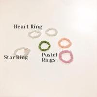 ราคา Beadsbymohi แหวนรูปหัวใจ แหวนพาสเทล แหวนดาว (6092635841)