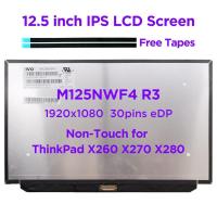 ราคา 12.5 "IPS แล็ปท็อปหน้าจอ LCD M125NWF4 R3 Fit B125HAN02.2 N125HCE-GN1 สําหรับ Lenovo ThinkPad X260 X270 x280 Non-Touch 1920x1080 30pin (43766765014)