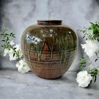 ราคา แจกันดินเผา ทรงโอ่ง งานวินเทจสไตล์ สินค้านำเข้าจากญี่ปุ่น (25396220251)