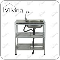 ราคา ที่ล้างจาน Vliving ซิ้งค์ล้างจาน อ่างล้างจาน สแตนเลส 3ชั้น (80cm.) (27257781486)