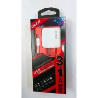 ราคา ADAPTER พร้อมสายชาร์จ OKER UC-232 USB 2 PORT 3.1A หัว MICRO USB ชุดชาร์จ สายพร้อมหัว 3.1A USB (1910170191)