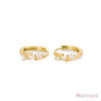 ราคา Motta Earring ต่างหูห่วงชุบทองคำขาว ต่างหูฝังเพชร (27391033854)