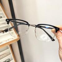 ราคา Classic Retro Bi-material โลหะครึ่งกรอบ Anti-blue Light แว่นตาคอมพิวเตอร์เลนส์ความละเอียดสูงไม่มีอาการบวมแว่นตาป้องกันความเมื่อยล้าสายตาสั้นแว่นตาเปลี่ยนเลนส์ Unisex (42616401377)
