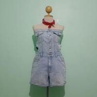 ราคา ชุดจั้มยีนส์เกาะอกผ้ายืดสีสนิมอ่อนมือสอง (43807442846)