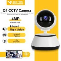 ราคา V380 Pro Q1 FHD Wifi กล้องวงจรปิด IP กล้องความปลอดภัย Home HD 1080P Night Vision สมาร์ท Cam 360 องศา 2-way Audic (41767797597)
