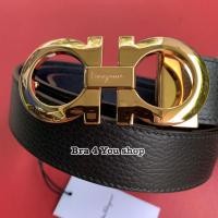 ราคา เข็มขัดหัวสีทอง Salvatore Ferragamo m.belt หนังปั้มลาย ใช้ได้ 2 ด้าน ดำ,น้ำเงิน (21410260213)