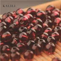 ราคา โกเมน Sparse ลูกปัดสร้อยคอสร้อยข้อมือ DIY สร้อยข้อมืออุปกรณ์เสริมรอบลูกปัดและโปร่งใสสีแดง (44172567231)