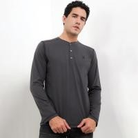 ราคา Cressida The Next Level Henley Longsleeves เสื้อยืดพิมพ์ลายสีเทา H097A (42855744242)