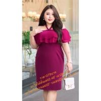 ราคา เดรสคนอ้วน 42 44 46 48 ชุดแซกคนอ้วน ชุดเดรสไปงาน เสื้อผ้าคนอ้วน ชุดเดรสคนอวบt1 (20296002197)