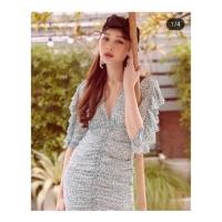 ราคา เดรสสั้นผ้าชีฟองสีเขียวพาสเทล (5016271191)