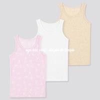 ราคา UNIQLO ชุดเสื้อกล้ามผ้าฝ้ายผ้าตาข่าย ยูนิโคล่ 3 ชิ้นสําหรับเด็กผู้หญิงไซส์ 80,90,100 (44308831883)