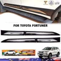 ราคา กาบข้างประตูสำหรับรถ Toyota Fortuner SUV ปี 2015-2017 (สีชุบขอบดำ) ยี่ห้อ FITT (741034230)