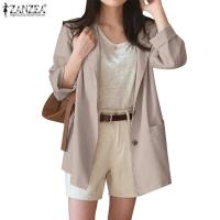 ราคา Zanzea เสื้อเบลเซอร์ กระดุมหน้า ทรงหลวม สีพื้น เป็นทางการ แฟชั่นเกาหลี สําหรับผู้หญิง (21059571877)