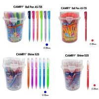 ราคา CAMRY ปากกาลูกลื่น Camry รุ่น Shine 525 และ รุ่น AS-725 หัวขนาด 0.38มม. (ยกกระปุก 50 ด้าม) (18669167111)