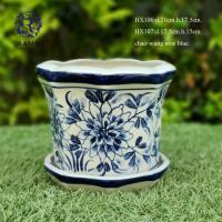 ราคา รามาเซรามิค HX106 กระถางต้นไม้ขนาดเล็กพร้อมจานรอง ลวดลายคลาสสิค (22864231876)