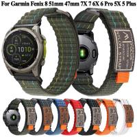 ราคา 22 มม.26 มม.สําหรับ Garmin Fenix 8 51 มม.47 มม., Fenix 7 7X Pro, Fenix 6 6X Pro, Fenix 5 5X Plus QuickFit สร้อยข้อมือสายรัดไนลอน (28417259482)