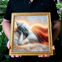 ราคา กรอบรูปมงคล พระพุทธรูป ปางไสยาสน์ แบบที่ 7 พระนอนประจำวันอังคาร กรอบรูปบูชา โดย อาจารย์จิ มงคลศิลป์ (28977406463)