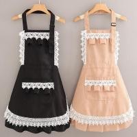 ราคา ผ้ากันเปื้อนลูกไม้สไตล์เกาหลีน่ารักครัวในบ้านระบายอากาศกันเปื้อนแฟชั่นสไตล์ตะวันตกผ้ากันเปื้อนทำงาน (27465736422)