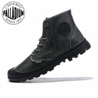 ราคา Palladium Mens Shoes หนังแท้ High-Top Shoes Full Leather Womens Shoes Outdoor Martin Boots Couple Style (4 สี) (ขนาด 35-45) (26425365861)