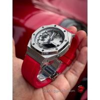 ราคา G-SHOCK Custom Casioak GA-2100SB-1A AP Design Stainless RED Rubber Strap (41873099674)