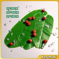 ราคา KeyMak ใบตองเทียม ใบตองปลอม แผ่นรองจานถ่ายภาพ ใบตองเทียมรองอาหาร green leaf decoration (43822343991)