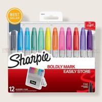 ราคา ปากกาเมจิก Sharpie ชุด 12 สี หัวFineขนาด 1.0 มม. กล่องตั้งได้ (8393556675)