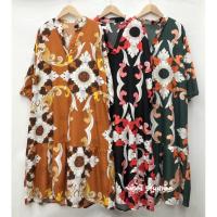 ราคา เดรสคอจีนชายระบาย ผ้าไหมอิตาลี แขนสามส่วน ใส่สบาย ไซส์ใหญ่ (42161814662)