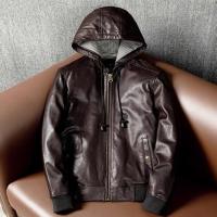 ราคา Hooded Goat Leather เสื้อแจ็คเก็ตหนังแท้ผู้ชายสบายๆสั้นเยาวชนแจ็คเก็ตหนัง Slim-fit เสื้อแจ็คเก็ตฤดูใบไม้ร่วงขนาดใหญ่อินเทรนด์ (40971653274)