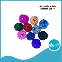 ราคา KSPH ลูกบอลเคี้ยวหวายสีเล่นของเล่น 5 ซม. สําหรับสัตว์เล็ก นกนกแก้ว (25488129803)