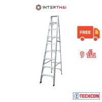 ราคา (ส่งฟรี) TECHCON บันไดอลูมิเนียมทรงเอ ขึ้นทางเดียว 9 ขั้น 2.7 ม. (19135198090)