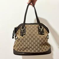 ราคา [มือสอง]กระเป๋า Gucci แท้ Gucci Brown/Beige GG Canvas Dome Satchel (40858374155)