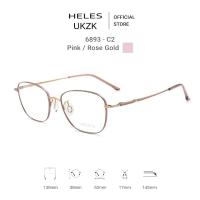 ราคา กรอบแว่นตา HELES UKZK รุ่น 6893-C2 [กรอบสี Pink / สีเฟรม Rose Gold] ทรง Cateye วัสดุ Titanium (ไทเทเนียม) (43271283406)