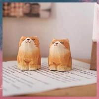 ราคา แมวไม้รูปแกะสลักประติมากรรมรูปปั้นน่ารักขนาดเล็กแกะสลักสีส้มแมวรูปปั้นที่ทําด้วยมือไม้ลูกแมวศิลปะแกะสลักทํางานติดตั้งง่ายง่ายต่อการใช (28176506437)