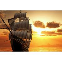 ราคา รูปภาพเรือสำเภาสีขาวแสงอาทิตย์สาดส่อง ภาพเรือสำเภา เสริมฮวงจุ้ย โปสเตอร์ Poster วอลเปเปอร์ ตกแต่งผนัง ภาพแต่งบ้าน (5056505864)