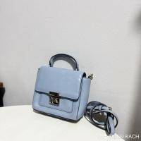ราคา Preloved Michael Kors Sky Blue Leather Mini Midy Top Handle Bag (25393540681)
