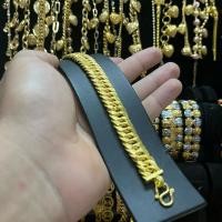 ราคา สร้อยข้อมือทองหุ้ม ทองไมครอน เสมือนงานจริง สีเทียบแท้ น้ำหนักประมาณ2บาท (27821666065)