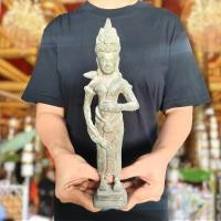 ราคา พระแม่ลักษมี ศิลปะทวารวดี (กว้าง3นิ้ว สูง12นิ้ว)เนื้อโลหะสำริด ขุดพบที่กรุเจดีย์ปราสาทเขาพนมรุ้งเป็นงานศิลปะแบบเก่า (15785619026)