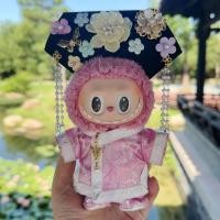 ราคา 17 ซม. Labubu เสื้อผ้า v1v2v3 ใหม่สไตล์จีนโบราณ Cheongsam Checkered สูท (44465873768)