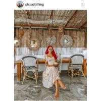 ราคา ส่งต่อ ไซด์ s สีขาว CHUUClothing เดรสปลาดาว คุณชุ แบบยาวฟรุ้งฟริ้ง (3037157745)