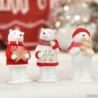 ราคา ตุ๊กตาหมีขาวขั้วโลกพร้อมเกล็ดหิมะและดาว สไตล์คริสต์มาส เพื่อตกแต่งบนโต๊ะหรือชั้นวาง (40123090288)