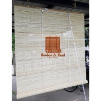 ราคา หน้ากว้าง 120 ซม. มู่ลี่ไม้ไผ่ สีธรรมชาติ มีรอกดึง มีเชือก มู่ลี่กันแดด ม่านไม้บังตา ม่านม้วน มู่ลี่ม้วน Bamboo blinds (19729436087)