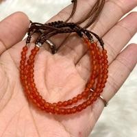 ราคา กำไลข้อมือ เชือกถัก คาเนเลี่ยน หินสมปรารถนา Carnelian 3 mm หินนำโชค หินแท้ 100% *ฟรีไซต์* (ราคาต่อเส้น) (22216573596)