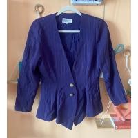 ราคา [มีตำหนิผ้าด้านในตรงไหล่ขาดค่ะ] ส่งต่อ เสื้อคลุมสูท แขนยาว กันหนาว ใส่ทำงาน สีม่วง ลายริ้ว กระดุม 2 เม็ด อก 36 (25508081313)