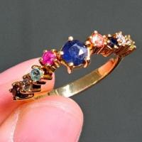 ราคา แหวนเงินแท้ชุบทองประดับพลอยนพเก้า (55) (24723913383)