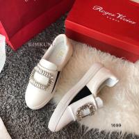 ราคา รองเท้าผ้าใบ Roger Vivier Sneaky Viv Leather Sneakers ผ้าใบหนังสีขาว 1699 (2241033301)