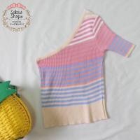 ราคา เสื้อครอปไหมพรม เปิดไหล่ 1 ข้างเก๋ๆ สีCandy พร้อมส่ง (28511655933)