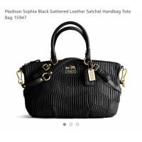 ราคา Coach Madison Sophia black gathering leather (3418144567)
